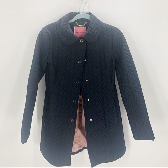 Kate Spade Blue Quilted Snap Button Jacket XS - Picture 4 of 6